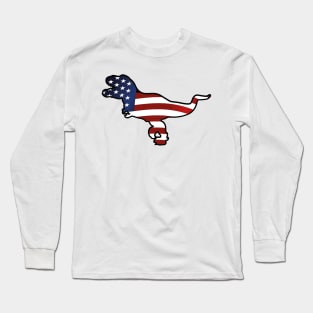 American Flag T-Rex Funny Dinosaurs Long Sleeve T-Shirt